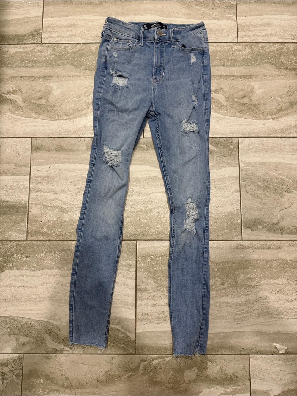 Hollister Light Blue Distressed Skinny Jeans